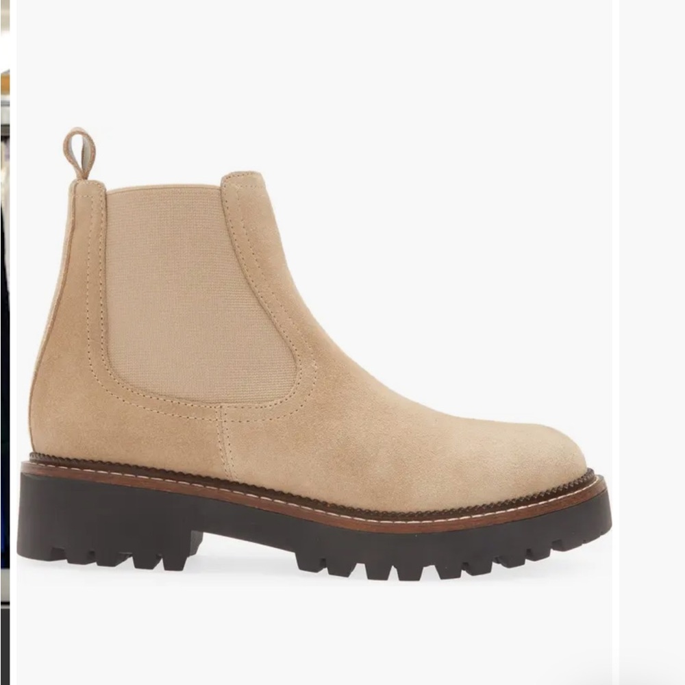 Caslon Beige Chelsea Lug Sole Ankle Boots